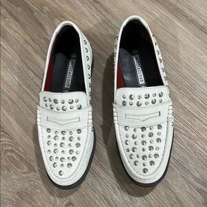White studded loafer by Musse & Cloud